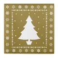 Produktbild: Sovie HOME Serviette WHITE TREE in Gold aus Linclass® Airlaid, Einweg Weihnachtsserviette stoffähnlich, Weihnachten Tannenbaum Schneeflocken, 40x40 cm,12 Stück