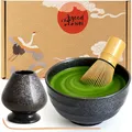 Produktbild: Matcha Tee Set | Teeschale mit Besenhalter, Bambusbesen 80, Matchalöffel | Goma