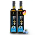Produktbild: Kräuterland Bio Schwarzkümmelöl 2X500ml (1000ml), gefiltert, hoher Thymochinon, naturrein ohne Zusatzstoffe, kaltgepresst, mild, Vegan, mühlenfrisch direkt aus unsrer hessischen Ölmühle