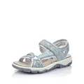 Produktbild: Rieker Damen Klassische Sandalen 68879, Frauen Sandalen,Sommerschuhe,Freizeitschuhe,offene Schuhe,Strandschuhe,blau (12),36 EU / 3.5 UK
