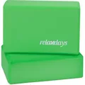 Produktbild: Yogablock Im 2er Set, Yoga-klötze Für Yoga-übungen, Hartschaum, Rutschfest, Yoga-würfel Hbt 8x23x15 Cm, Grün - Relaxdays