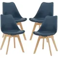 Produktbild: Esszimmerstuhl Fläten 4er Set Kunstleder Blau