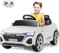 Produktbild: COSTWAY Kinder Elektroauto Audi SQ8, 12V Elektrofahrzeug mit 2,4G Fernbedienung, Hupe, Scheinwerfer & Musik, 3-Gang Kinderauto für Kinder ab 3+, Weiß