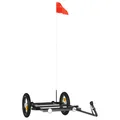 Produktbild: vidaXL Fahrradanhänger, Anhänger für Fahrrad, Lastenanhänger mit Deichsel Sicherheitsflagge, Transportanhänger 30kg, Schwarz Eisen