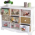 Produktbild: Kommode Venlo, Schubladenschrank Shabby-Look, Vintage, 9 Schubladen 60x79x30cm