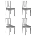 Produktbild: vidaXL Esszimmerstühle mit Polstern 4 Stk. Grau Massivholz