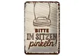 Produktbild: Femer GmbH Metallschild Spruch lustig Bitte im sitzen pinkeln 12x18cm Schild, (1 St), gewölbte Oberfläche, abgerundete Ecken, umgeschlagene Kanten
