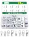 Produktbild: Bolatus 32 Stück Rohrkabelschuhe Set, Kabelschuhe 6mm², 10mm², 16mm², 25mm² Ringkabelschuhe aus Verzinntem Kupfer für Kfz Ringösen M6 M8