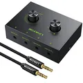 Produktbild: LiNKFOR 3.5mm Stereo Audio Switcher Selector 3,5mm Stereo Audio Schalter Umschalter Splitter Konverter 4 x 1/1 x 4 für passive Lautsprecher Kopfhörer, Nr Externe Stromversorgung erforderlich