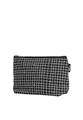 Produktbild: Kosmetiktasche groß - Kosmetik Organizer für Damen & Herren - Reise Kulturbeutel mit Muster - 100% Bio Baumwolle - Großes Hauptfach - GOTS, Grüner Punkt Zertifiziert (Schwarz/Grid Print)