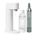 Produktbild: Mysoda: Woody Set - Wassersprudler aus erneuerbarem Holzkomposit mit 1L Quick-Lock BPA-freier Plastikflasche und CO2-Zylinder - Weiß