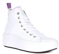 Produktbild: Converse A03667C Schnürer Junior Hoch Damen Sportschuhe Weiß Lila UK 3 - 7