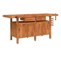 Produktbild: vidaXL Werkbank, Arbeitstisch mit Schubladen Schraubstöcken 192x62x83 cm Akazienholz
