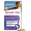 Produktbild: sanotact Bierhefe + Zink (60 Tabletten) • Für Haut, Haare & Nägel • Vitamin-Komplex mit Bierhefe, Zink, Biotin, Vitamin B12, B6 & Vitamin C • Haut & Haar Vitamine • 100% Vegan
