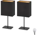 Produktbild: Lichthandel Hoch LED Tischleuchte Nachttischlampe 2er Set LED Nachttischlampe Tischleuchte incl. 3W LED, LED wechselbar, warmweiß, LED