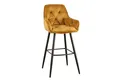 Produktbild: Barhocker Samt Metall in Gelb Schwarz Chesterfield Design Stuhl Tresen Bar