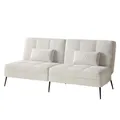 Produktbild: COMHOMA Sofa Schlafsofa mit Schlaffunktion, überzug Futon Klappsofa, Bettcouch, ecksofa, Couch Gästebett, 3-Sitzer Sofa, mit verstellbare Rückenlehne aus Cordstoff Beige