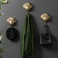 Produktbild: Extravagantes Kleiderhaken 3er Set THREE APES 25cm gold Handarbeit Garderobe