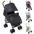 Produktbild: YALION Kinderwagen Buggy, Kombikinderwagen, Leicht Faltbar, Für Babys bis 15 kg,Mit Sonnenverdeck, Liegefunktion, 360° Räder und Einkaufskorb- Schwarz