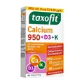 Produktbild: taxofit Calcium 950 + D3 + K Tabletten: Hochdosiertes Nahrungsergänzungsmittel für starke Knochen und Zähne, 30 Stück