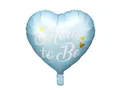 Produktbild: Folienballon Herz Mom to Be 35cm Helium Luftballon Herzluftballon Herzballon Ballon Deko Babyshower/Folie Ballon Herz blau gedruckt Mama zu sein für Hel auf Luft hängende Dekoration