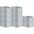 Produktbild: PROREGAL® Stapelbox SparSet Eurobox NextGen Economy/geschlossen, Grau, 3-16 Stück (10 St) offen | 32 cm