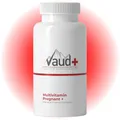 Produktbild: VAUD® Schwangerschaft Vitamine | Multivitamin Komplex mit 25 Vitaminen & Mineralstoffen für Schwangere | 60 Kapseln | Hergestellt in der Schweiz | Hochdosierte Folsäure & Vitamin D3 für Mutter & Baby