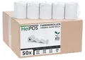 Produktbild: HeiGroup HeiPOS - 50x Kassenrollen Thermorollen - 57 mm x 25 m x 12 mm - 55 g/m² Papier - Für EC-Cash, Kreditkarten Kassensysteme und mehr