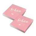 Produktbild: itenga Servietten Schön dass du da bist 30 x 30cm 3-lagig 40 Stück für Kommunion Konfirmation Hochzeit Taufe und andere Feiern (rosa)