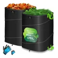 Produktbild: KESSER® Pop-Up-Gartensack Laubsack Gartenabfallsack inkl. Handschuhe Selbststehend mit Griffen Stabil Robust & Faltbar Laubsäcke Rasenschnitt Gartensäcke für Gartenabfälle Grünschnitt