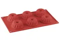 Produktbild: Silikon-Gugelhupfform Mini 6er rot 30x17,5x4,5cm Antihaft spülmaschinenfest