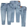 Produktbild: Sublevel Damen Capri Hose Jeans Shorts 3/4 Hose Short Bermuda Denim Short, Farbe:Hellblau, Größe:M / 38