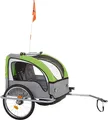 Produktbild: FISCHER Kinder Fahrradanhänger KOMFORT mit Federung 2 Kinder grün/anth. 86388