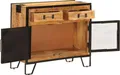 Produktbild: vidaXL Sideboard 80x31x66 cm Massives Raues Mangoholz und Metall