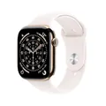 Produktbild: Apple Watch Series 11 GPS + Cellular 46 mm Smartwatch mit Titangehäuse in Gold und Sportarmband in Blassrosa (M/L), Schlafindex, Fitnesstracker, Gesundheitsüberwachung, Always-On Display, Wasserschutz
