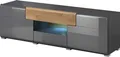 Produktbild: TV-Möbel Jules mit 2 Schubladen und 2 Türen, Grau und Holzoptik, 159cm