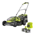 Produktbild: RYOBI 18 V ONE+ Akku-Rasenmäher RY18LM37A-240 – 37 cm Schnittbreite, inkl. 2 x 4.0Ah Akku & Ladegerät, für mittlere Rasenflächen bis 249 m²