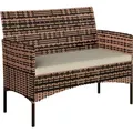 Produktbild: GARTENBANK aus PE-Rattan mit Auflage, Khaki