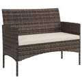 Produktbild: Outsunny Gartensofa 2-Sitzer Rattansofa mit Kissen Wetterfest Hellgrau