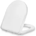 Produktbild: Dombach® Premium Toilettendeckel mit Absenkautomatik Abnehmbar (Weiß) WC Sitz mit Absenkautomatik, Klodeckel mit Absenkautomatik, Klobrille, Toil... - Weiß
