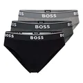 Produktbild: BOSS Herren Power Slips Briefs Unterhosen Cotton Stretch 3er Pack, Farbe:Mehrfarbig, Wäschegröße:2XL, Artikel:-061 Open Grey