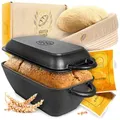 Produktbild: Krustenzauber Brotbackform Brotbackform Gusseisen Topf Brot Backen inkl. Gärkorb Ø 30 cm