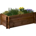Produktbild: dobar® Hochbeet Massivholz Stecksystem Gr. L stapelbar - Pflanzkasten inkl. Pflanzfolie - 117 x 58,5 x 38,5 cm - Dunkelbraun