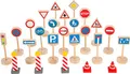 Produktbild: Small Foot Verkehrsschilder-Set aus Holz, Zubehör für Holzfahrzeuge und Eisenbahnen, für Kinder ab 3 Jahren, 11736 Toys