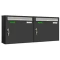 Produktbild: AL Briefkastensysteme Wandbriefkasten 2 Fach Premium Briefkasten A4 in RAL 7016 Anthrazit Grau wetterfest grau