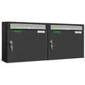 Produktbild: AL Briefkastensysteme 2 x Basic Wand Briefkasten in RAL 7016 Anthrazit Grau für Post A4, wetterfest, Artikelnummer: 431P2EA2P7016/9006