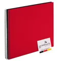 Produktbild: goldbuch 25 993 Spiralalbum Bella Vista, Foto Album 35 x 30 x 1,5 cm - Spirale ⌀ 2,8 cm, Fotoalbum, 40 schwarze Seiten, vorderes Cover aus Leinen, Fotobuch für Bilder und Fotos zum Einkleben, Rot