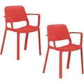 Produktbild: Mayer Besucherstuhl myNUKE, 2051 64, stapelbar, mit Armlehnen, Vierfußstuhl, Kunststoff, himbeerrot, 2 Stück