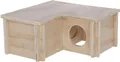 Produktbild: Kerbl Pet Hamsterhaus, 24x24x11 cm, Holz, 3 Kammern á 9,5x9,5 cm, Stecksystem, abnehmbares Dach