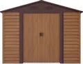 Produktbild: Gartenlaube aus verzinktem Stahl mit Holzoptik – 6,62 m² – ARSEGO